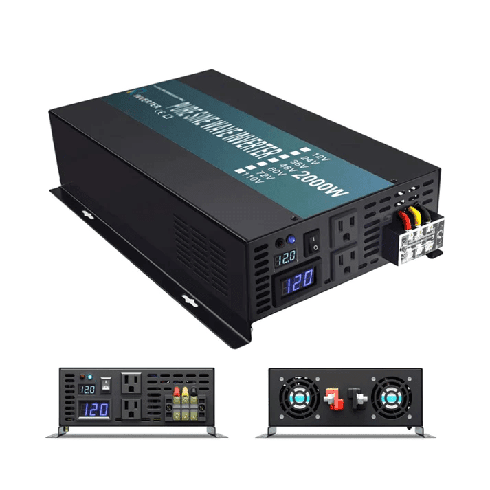 WZRELB 2000 Watt Power Inverter 12V 24V to 120V Pure Sine Wave Inverter - ShopSolar.com