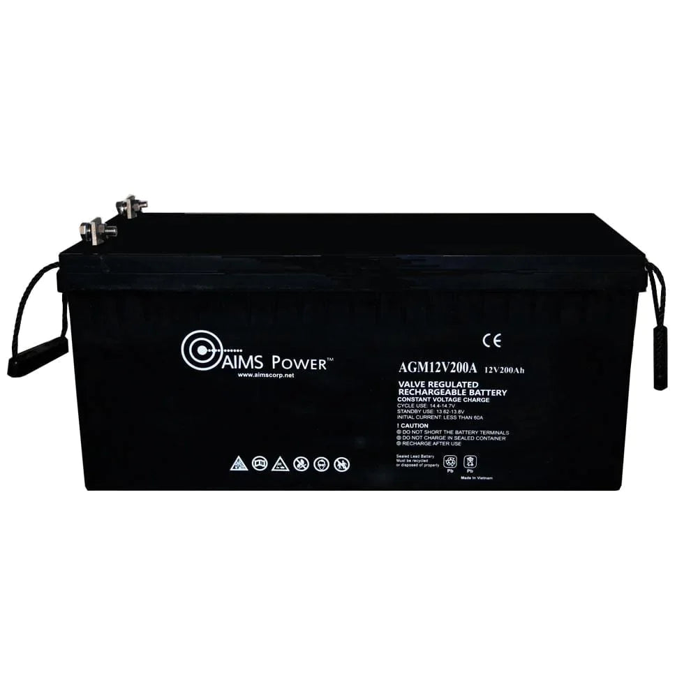 *[Open Box]* of AIMS Power AGM 12V 200Ah Deep Cycle Battery Heavy Duty Solar Power Battery | AGM12V200A - ShopSolar.com